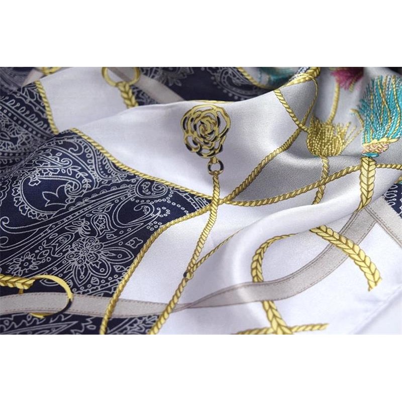 Silk Scarf 100 SILK White PRINTSCARF 55X 173 CM Natural Fabric High Quality Free Shipping